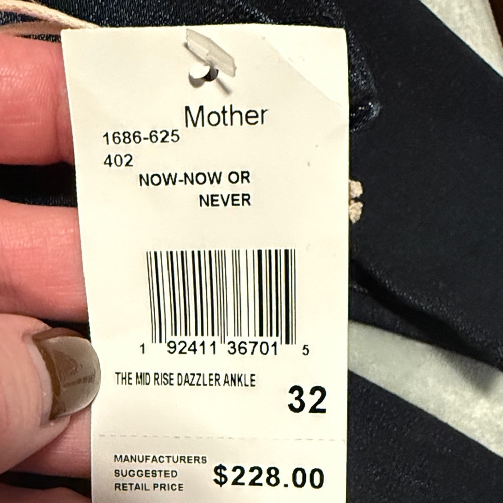 NWT MOTHER Women's Straight Leg Jeans - dark denim color now-now or never - Picture 13 of 14